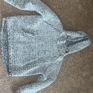 PINK Victoria's Secret Light Gray Sherpa Hoodie